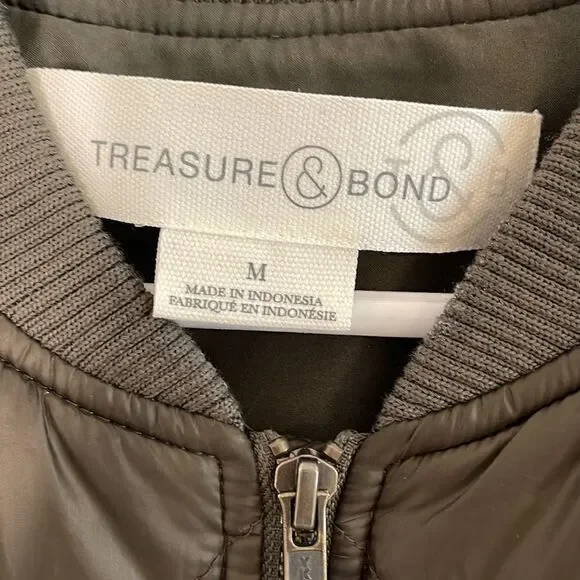 Treasure & Bond Army Green Quilted Coat - Picture 3 of 5